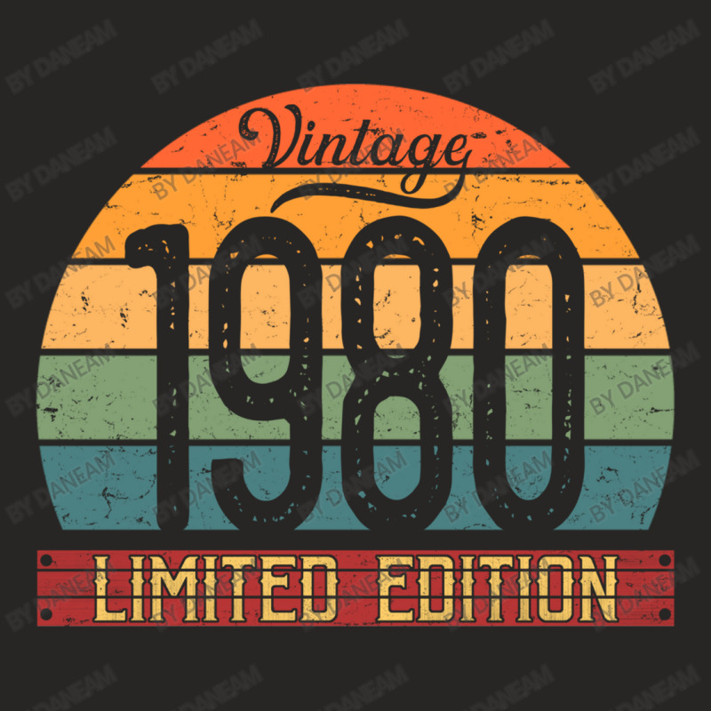 Vintage 1980 Limited Edition Birthday Ladies Fitted T-Shirt by Daneam | Artistshot