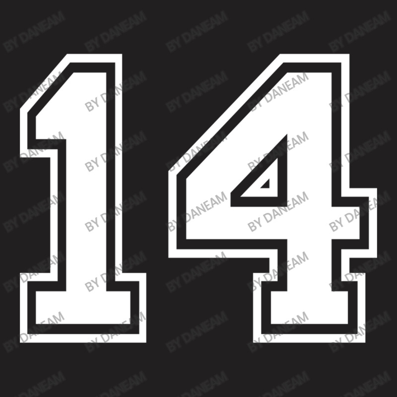 Number 14 Fourteen Back T-shirt | Artistshot