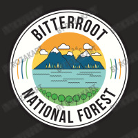 Bitterroot National Forest Retro Sign Ladies Fitted T-shirt | Artistshot