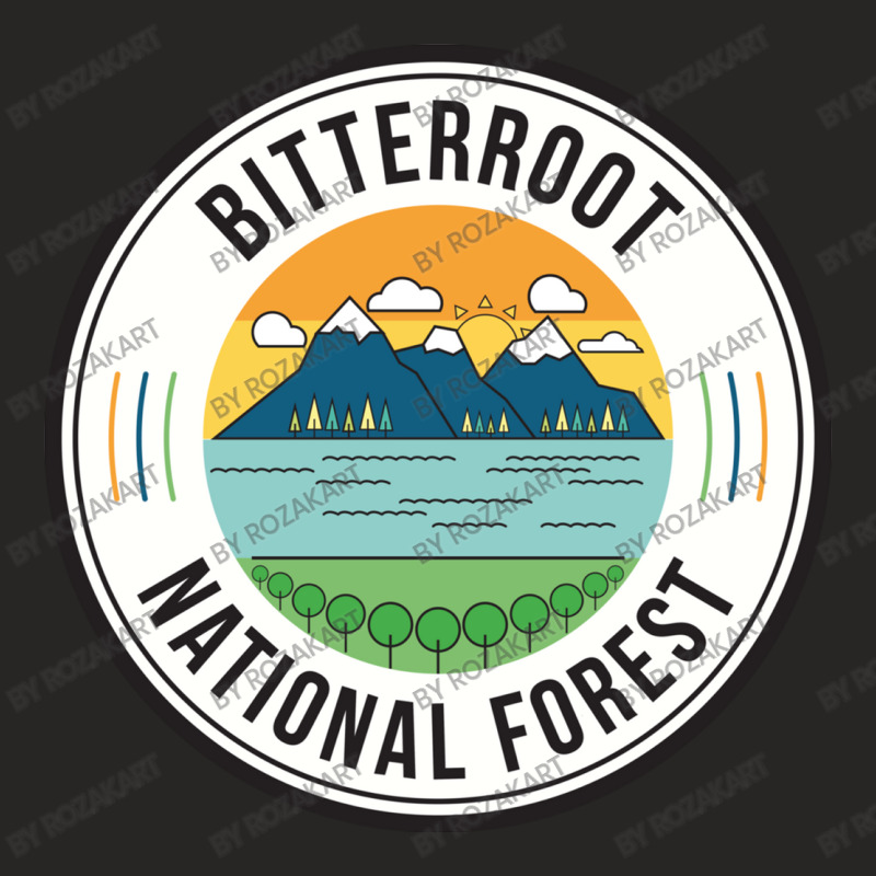 Bitterroot National Forest Retro Sign Ladies Fitted T-Shirt by RozakArt | Artistshot