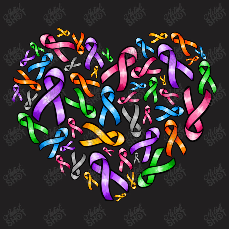 Cancer Ribbon Heart T-shirt | Artistshot