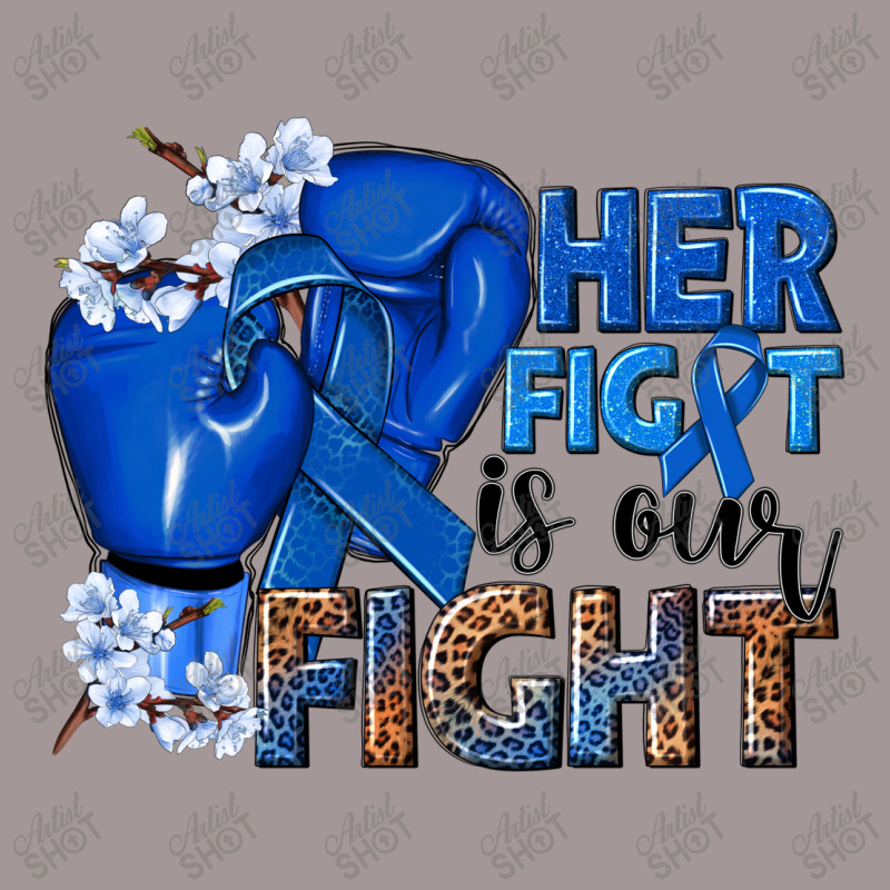 Her Fight Is Our Fight Colon Cancer Blue Ribbon Vintage Hoodie | Artistshot