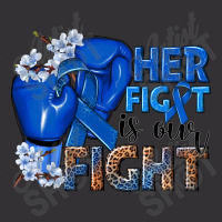 Her Fight Is Our Fight Colon Cancer Blue Ribbon Vintage Hoodie And Short Set | Artistshot