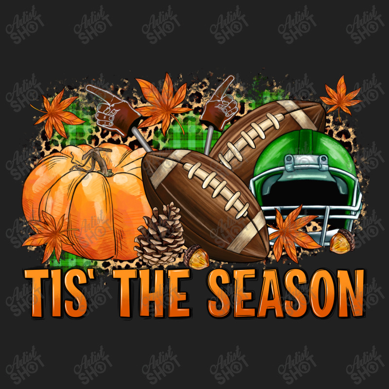 Tis' The Season Football Green Helmet Basic Youth T-shirt by NancyCooperArtShop | Artistshot