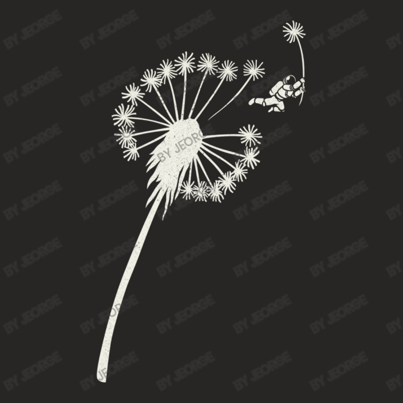 Dandelion Astronaut Flying Away Make A Wish Ladies Fitted T-Shirt by Jeorge | Artistshot