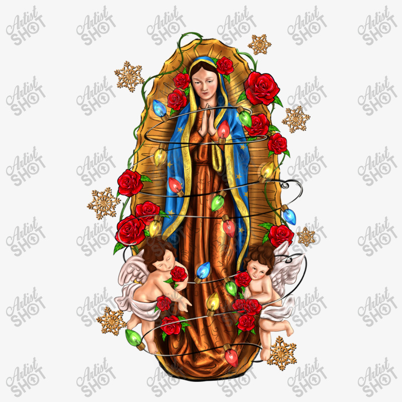 Christmas Our Lady Of Guadalupe With Angels Ladies Fitted T-Shirt by Neo Western | Artistshot