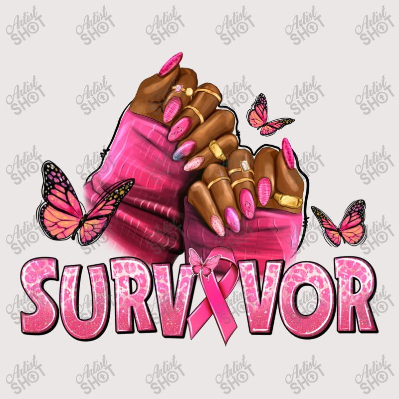 Breast Cancer Survivor Afro Nails Pocket T-shirt | Artistshot