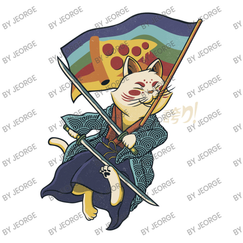 Katana Cat Rainbow Flag Japanese Style Pizza V-Neck Tee by Jeorge | Artistshot