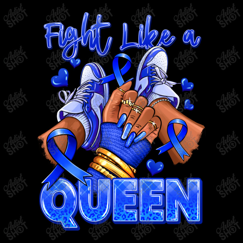 Fight Like A Queen Navy Blue Colon Cancer Afro Gir Adjustable Cap | Artistshot