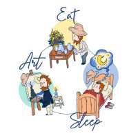 Eat - Sleep - Art With Van Gogh Men's T-shirt Pajama Set | Artistshot