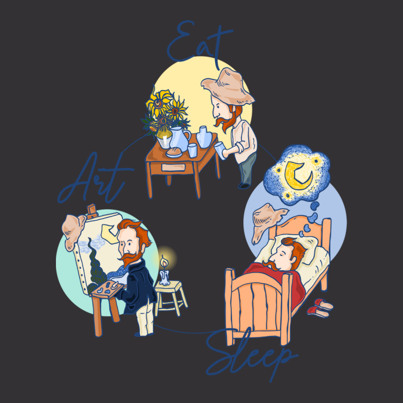 Eat - Sleep - Art With Van Gogh Vintage Hoodie | Artistshot