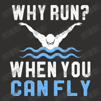 Funny Swimming Why Run When You Can Fly Sw Champion Hoodie | Artistshot