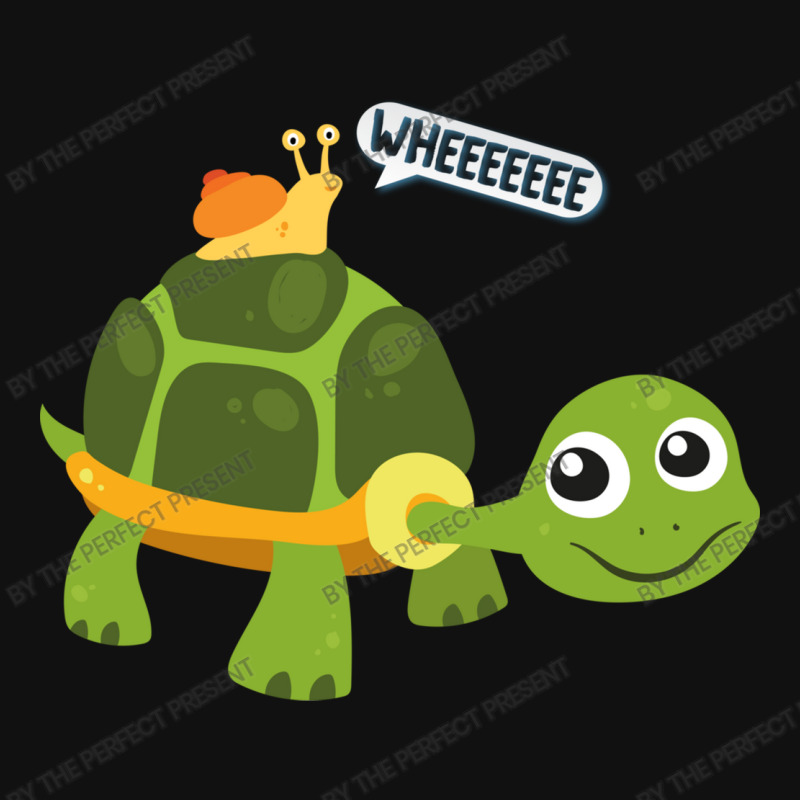 Cute Snail Riding On Turtle Yelling Whee Animals ( Baby Bibs by the perfect present | Artistshot