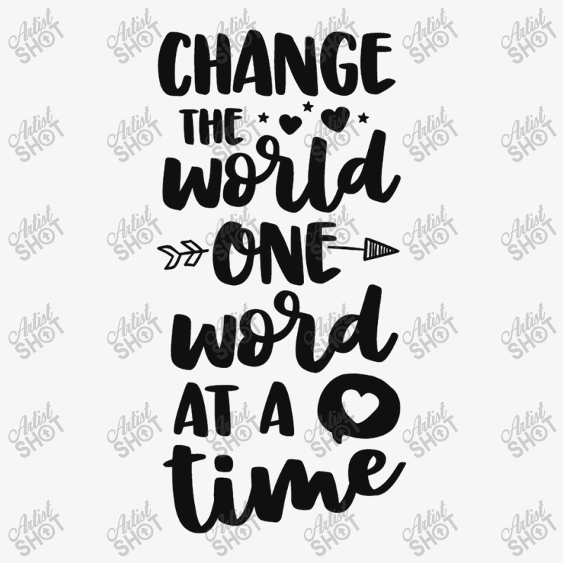 Change The World One Word At A Time Slp Speech Therapist Ladies Fitted T-Shirt by diegomicel | Artistshot