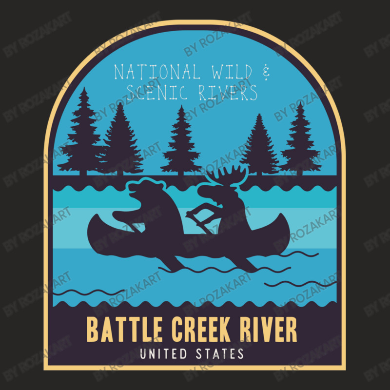 Battle Creek , National River In Usa Ladies Fitted T-Shirt by RozakArt | Artistshot