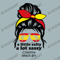 A Lot Sassy Beach Girl  Chipiona Beach, Spain Unisex Sherpa-lined Denim Jacket | Artistshot