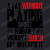 A Day Without Playing Cornet Cowbell Funny Quote Unisex Sherpa-lined Denim Jacket | Artistshot