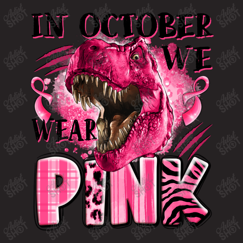 In October We Wear Pink Dinosaur Vintage Cap by LillyAllenDesigns | Artistshot