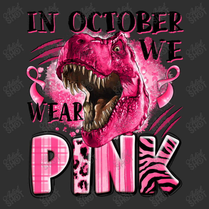 In October We Wear Pink Dinosaur Adjustable Cap - Leatherette Patch by LillyAllenDesigns | Artistshot