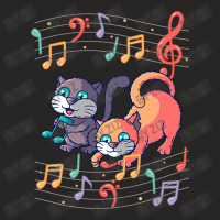 Cute Cat Kitty Playing Music Note Clef Musician Ar Ladies Fitted T-shirt | Artistshot