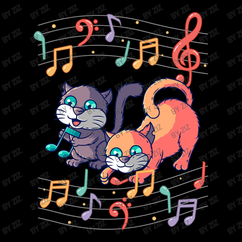 Cute Cat Kitty Playing Music Note Clef Musician Ar Cropped Hoodie by Ziz | Artistshot