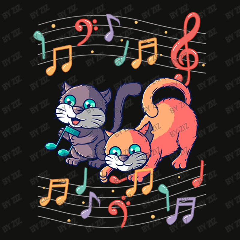 Cute Cat Kitty Playing Music Note Clef Musician Ar Scorecard Crop Tee by Ziz | Artistshot