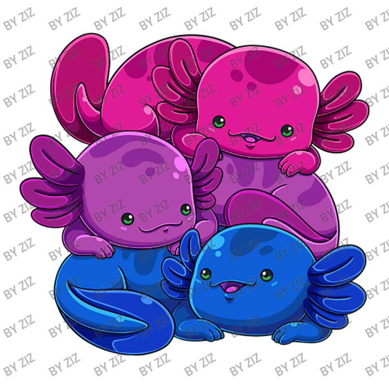 Bisexual Axolotl Pile Bi Pride Flag Lgbtq Gay Prid 3/4 Sleeve Shirt | Artistshot