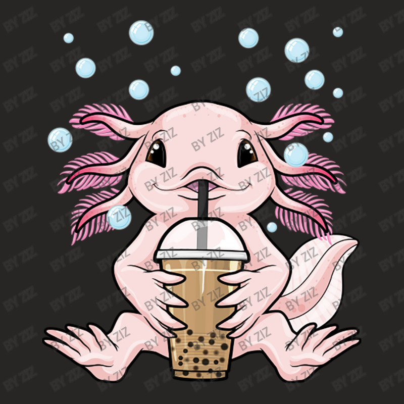 Axolotl Bubble Tea Kawaii Axolotl Milk Tea Boba Te Ladies Fitted T-Shirt by Ziz | Artistshot