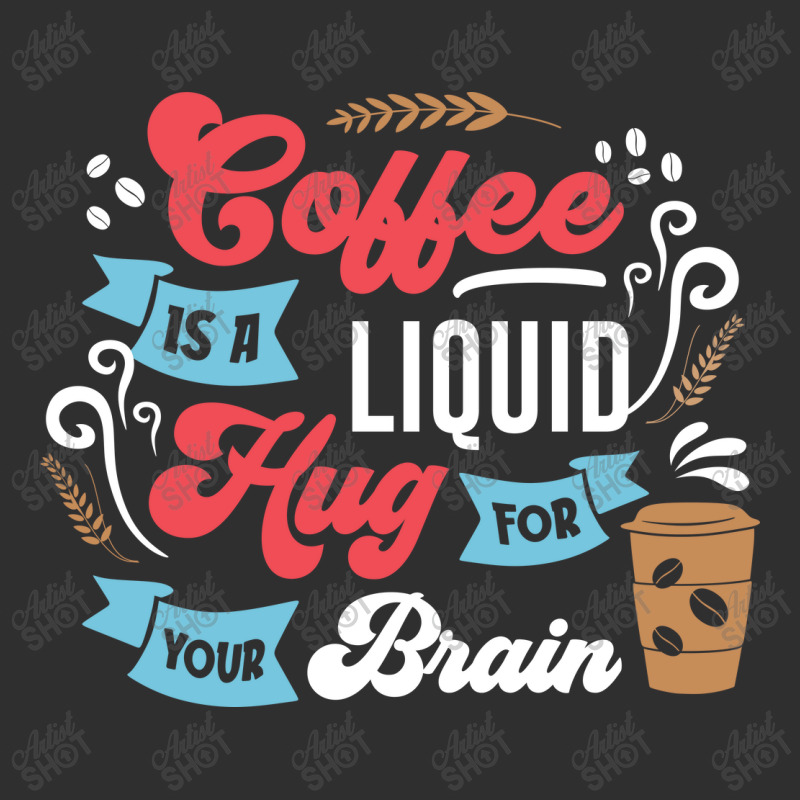 Coffee Is A Liquid Hug For Your Brain Oval Leatherette Patch | Artistshot