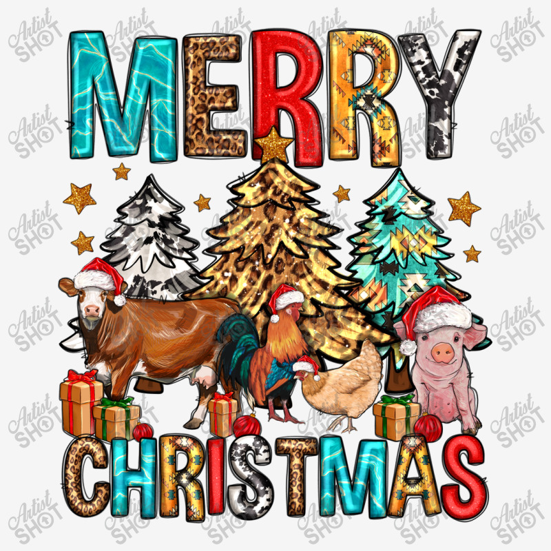 Merry Christmas Trees Farm Animals Classic T-shirt by Neo Western | Artistshot