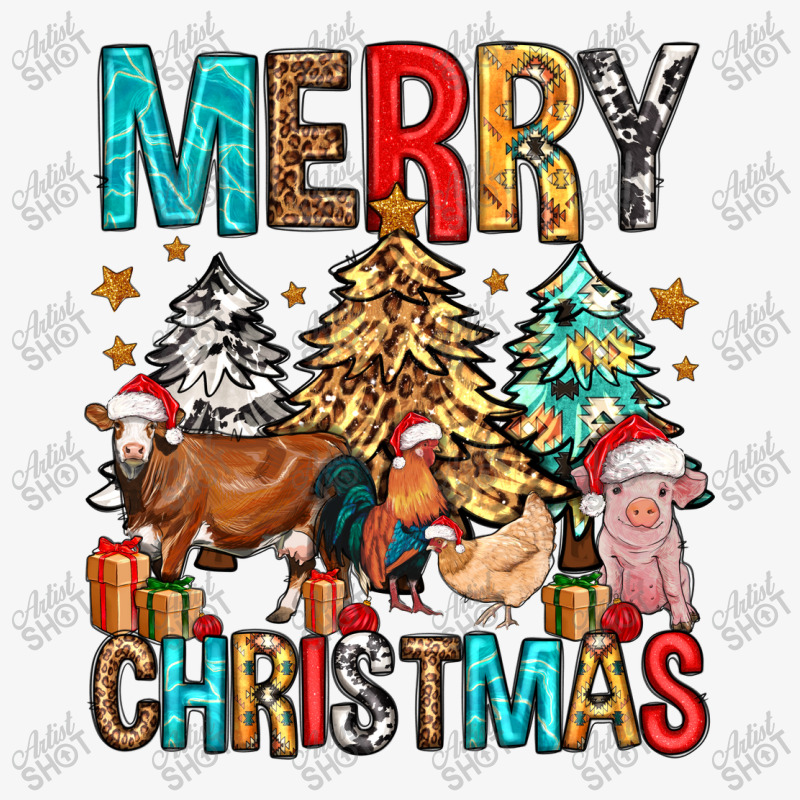 Merry Christmas Trees Farm Animals Champion Hoodie by Neo Western | Artistshot