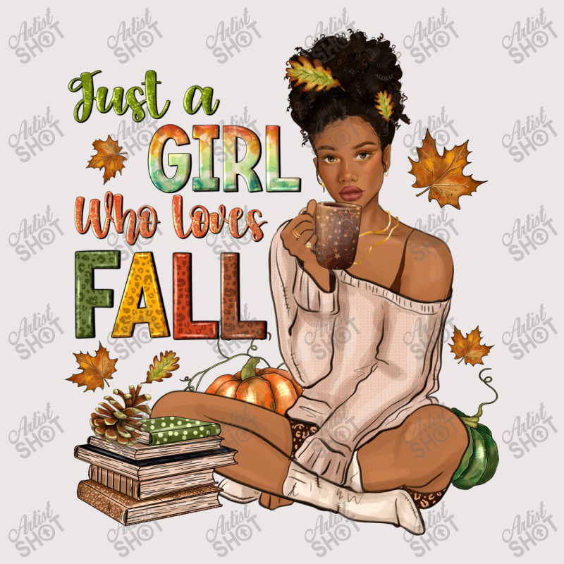 Just A Girl Who Loves Fall Afro Woman Pocket T-Shirt by NancyCooperArtShop | Artistshot