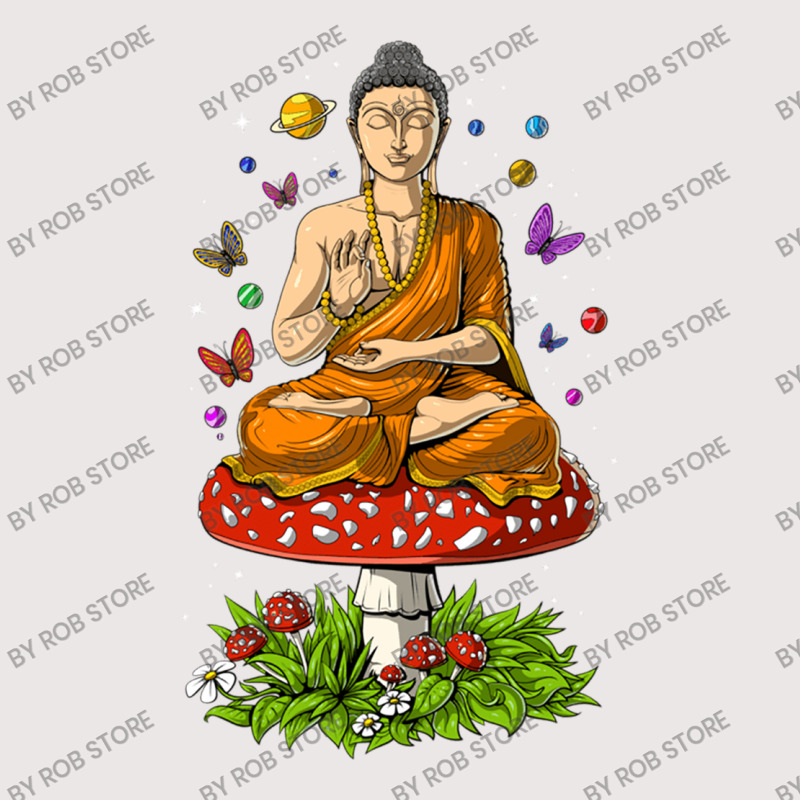 Buddha Magic Mushrooms Meditation Pocket T-Shirt by Rob Store | Artistshot