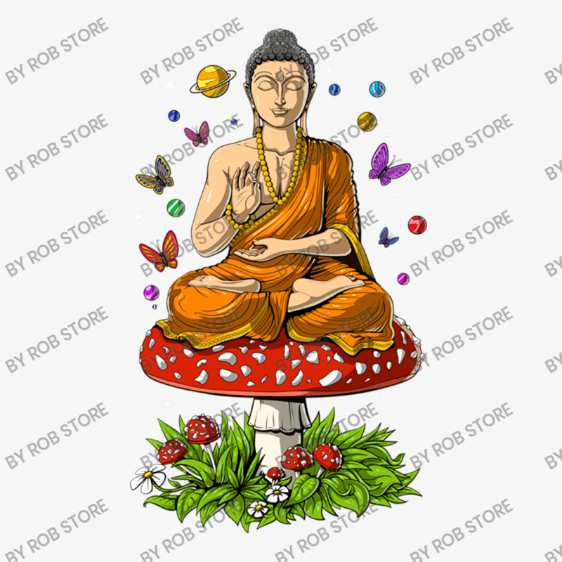 Buddha Magic Mushrooms Meditation Ladies Fitted T-Shirt by Rob Store | Artistshot