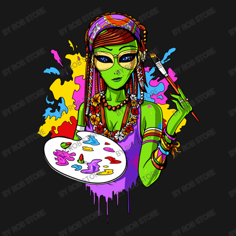 Hippie Alien Girl Psychedelic Painting Artist Flannel Shirt | Artistshot