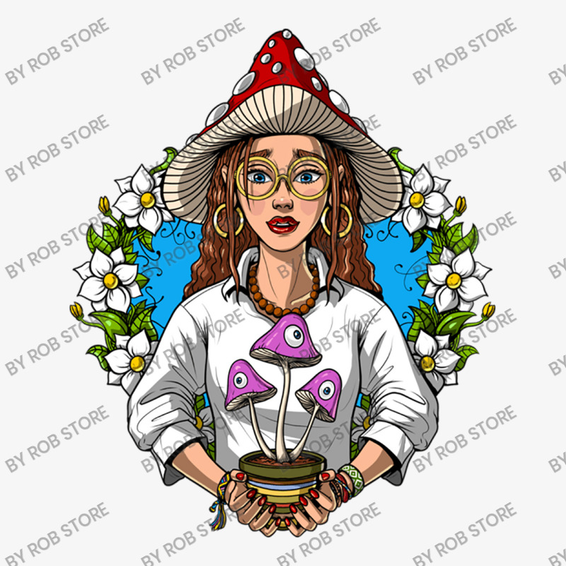 Hippie Magic Mushroom Shaman Ladies Fitted T-Shirt by Rob Store | Artistshot