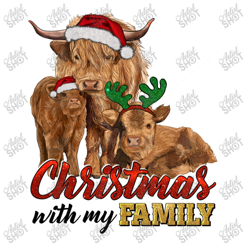 Cow And Calves Christmas With My Family V-Neck Tee by RanaPortraitStore | Artistshot