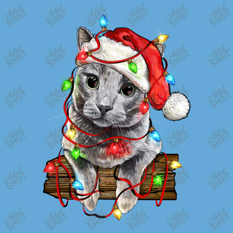 Christmas Russian Blue Cat Basic Youth T-shirt by LillyAllenDesigns | Artistshot