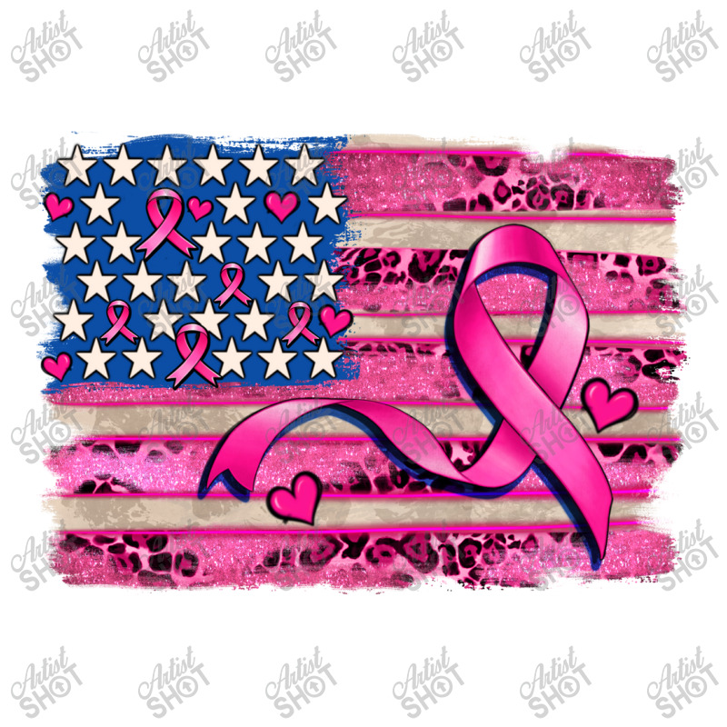 American Flag And  Cancer Ribbon Pattern Sticker | Artistshot