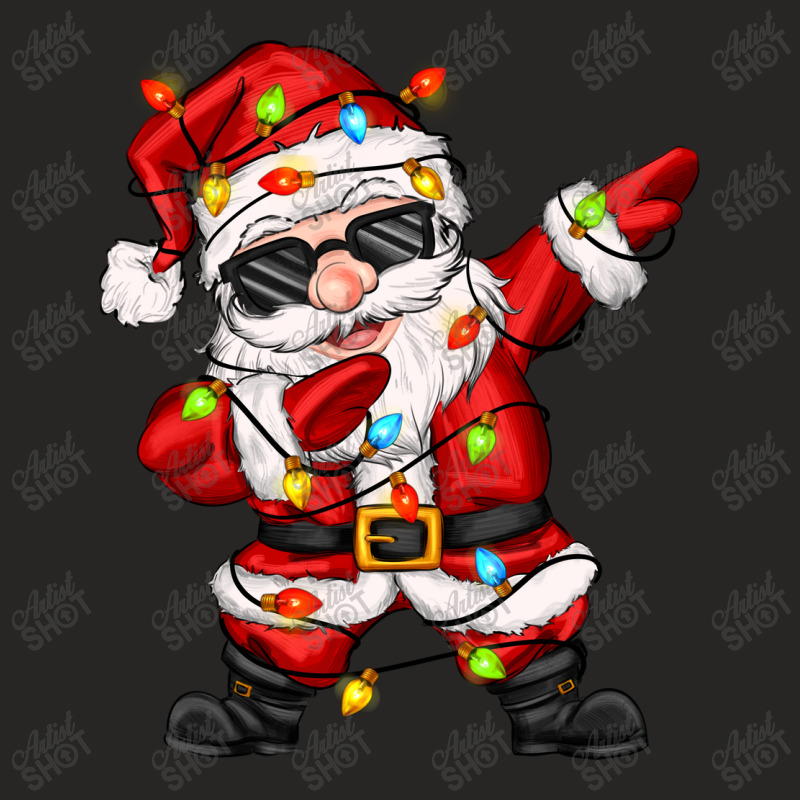 Dabbing Santa With Christmas Lights Ladies Fitted T-Shirt by Zillion Design Studio | Artistshot