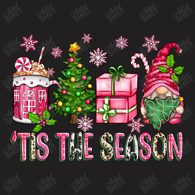 Pink Christmas 'tis The Season Gnome T-shirt | Artistshot