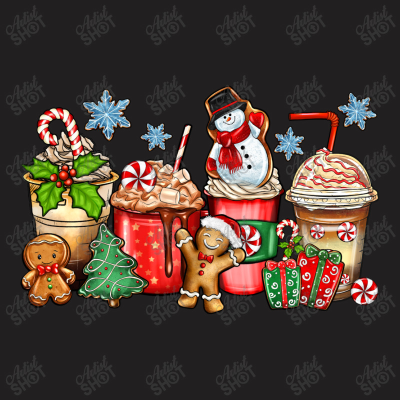 Christmas Coffee Cups T-shirt | Artistshot