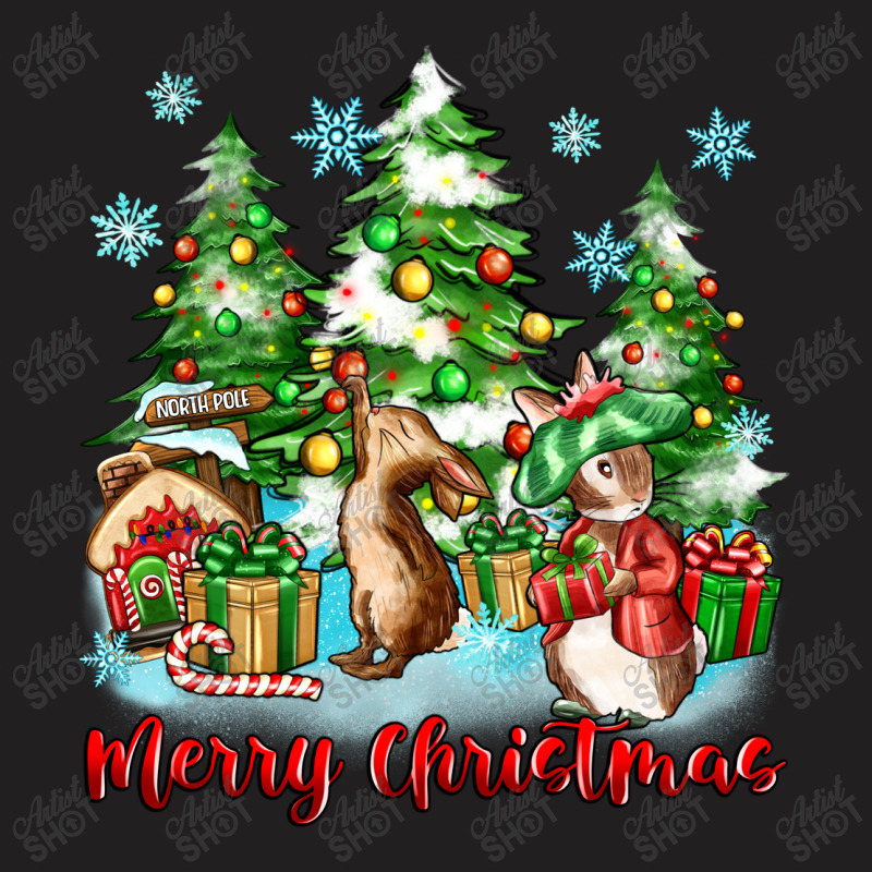 Merry Christmas Rabbits T-shirt | Artistshot