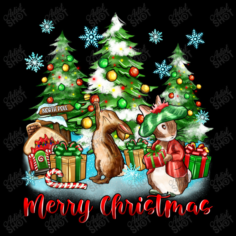 Merry Christmas Rabbits Pocket T-shirt | Artistshot