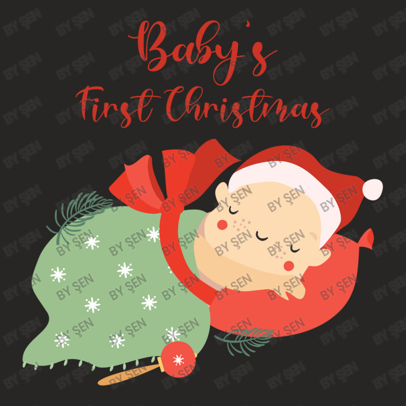 Baby's Fisrt Christmas Ladies Fitted T-Shirt by ŞEN | Artistshot