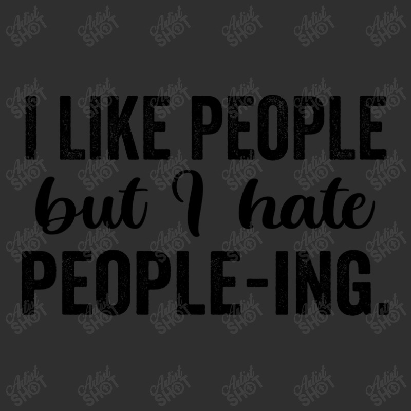 I Like People But I Hate People Ing Adjustable Cap - Leatherette Patch by thebestisback | Artistshot