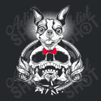 Boston Terrier Skull Halloween Dog Crewneck Sweatshirt | Artistshot