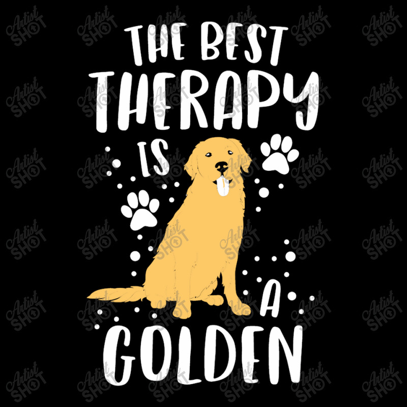 The Best Therapy Is A Golden Retriever Dog Puppy V-Neck Tee by diegomicel | Artistshot