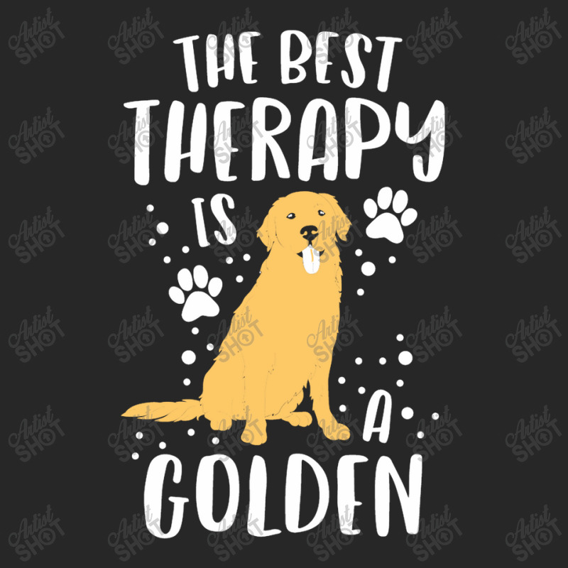 The Best Therapy Is A Golden Retriever Dog Puppy Men's T-shirt Pajama Set by diegomicel | Artistshot