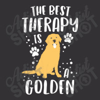 The Best Therapy Is A Golden Retriever Dog Puppy Vintage Short | Artistshot